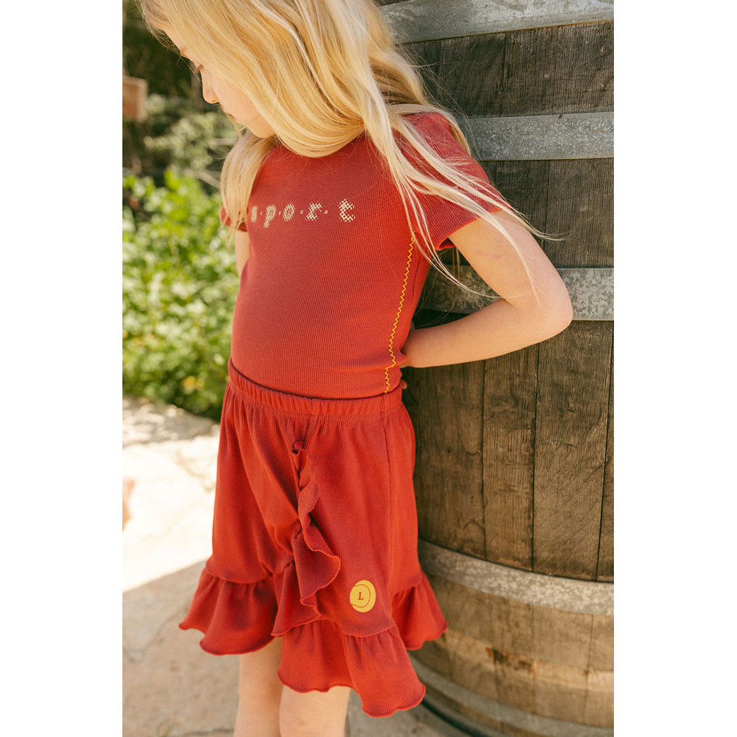 L by Ladida Rose Ribbed Ruffled Skirt