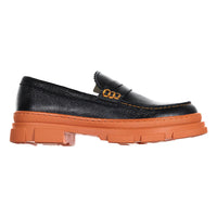 ANGULUS Black/Orange Sole Loafer
