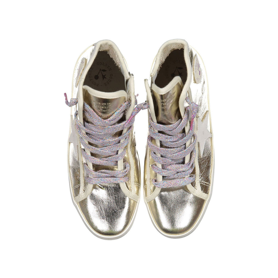 Bonpoint X Golden Goose Platinum/White Basket High Top Sneakers