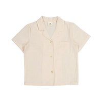 L by Ladida Beige Stripe Grandpa Shirt