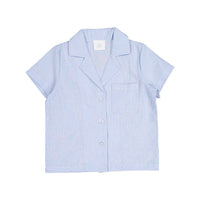 L by Ladida Blue Stripe Grandpa Shirt