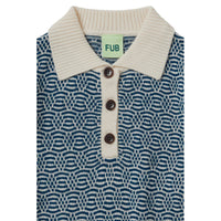 FUB Ecru/Pond Blue Structure Polo