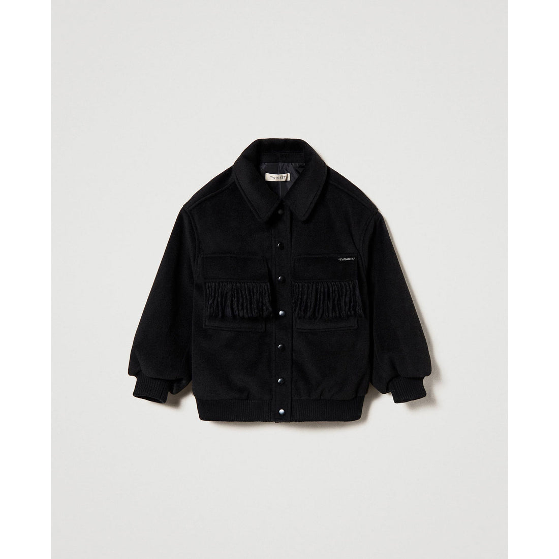 Twinset Black Fringe Bomber