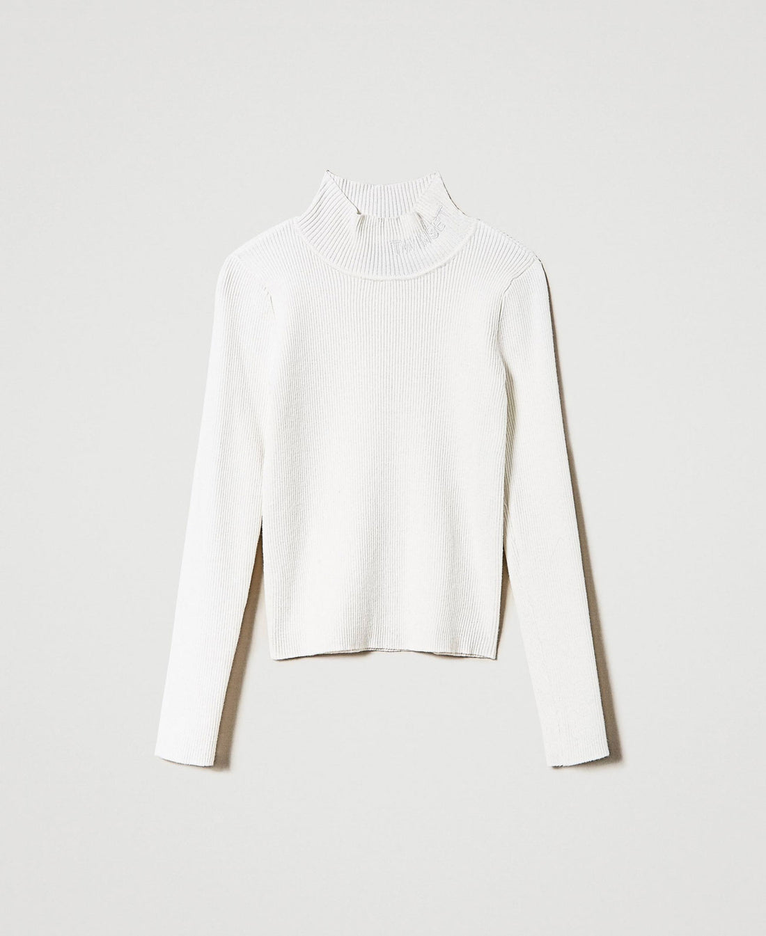 Twinset Off White Rib Turtleneck
