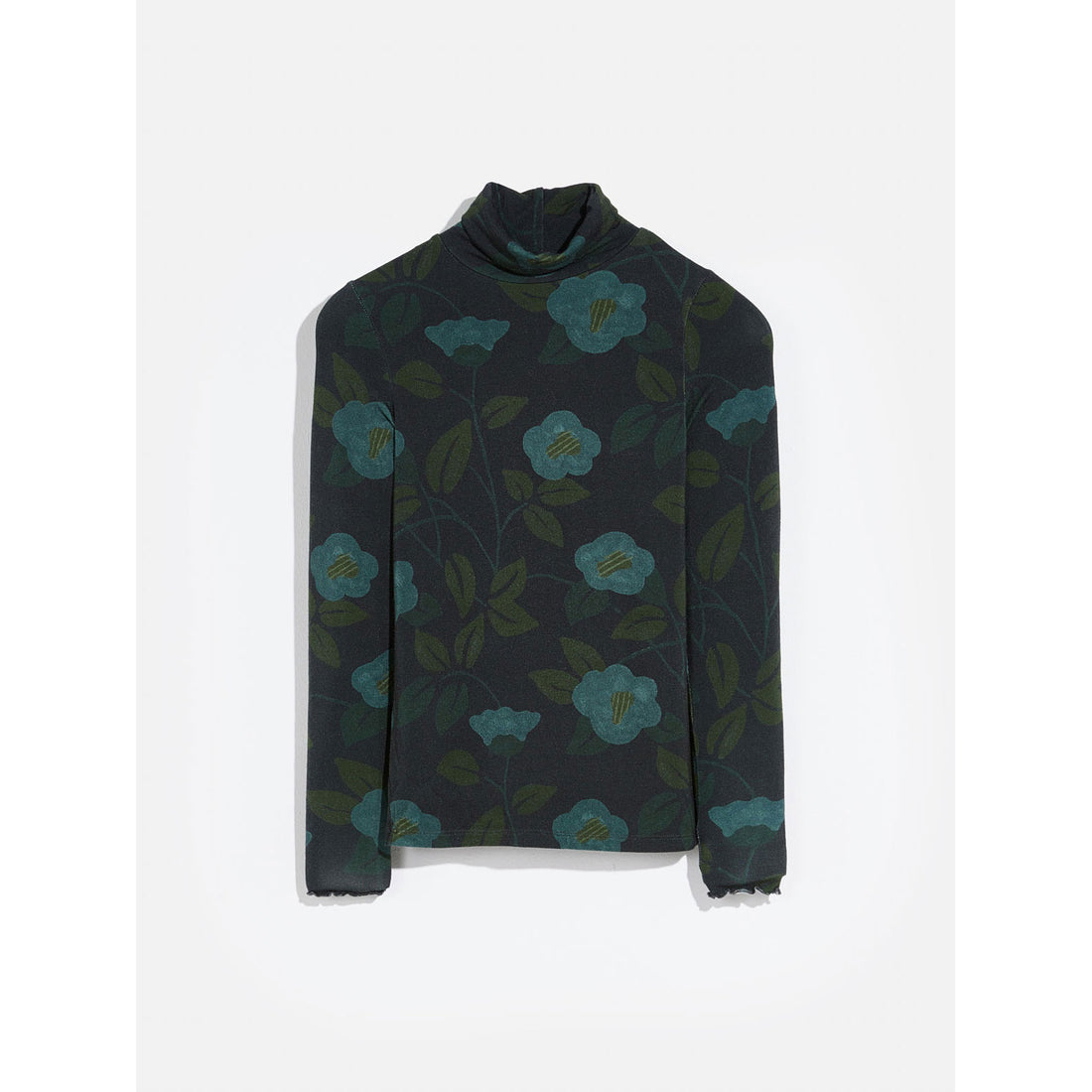Bellerose Navy/Teal Flowers Velfie Turtleneck