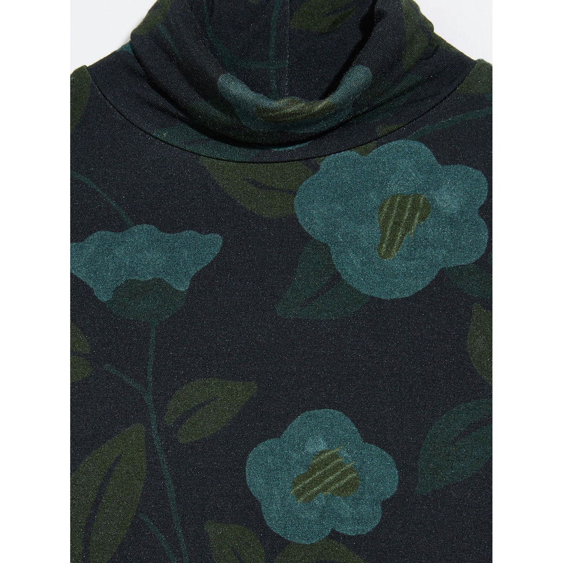 Bellerose Navy/Teal Flowers Velfie Turtleneck