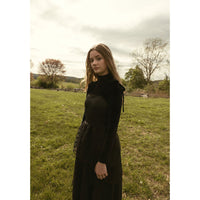 Ava and Lu Black Velvet Turtleneck
