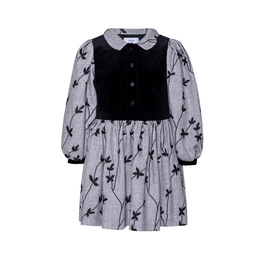 Paade Mode Grey Thunbergia Velvet Dress