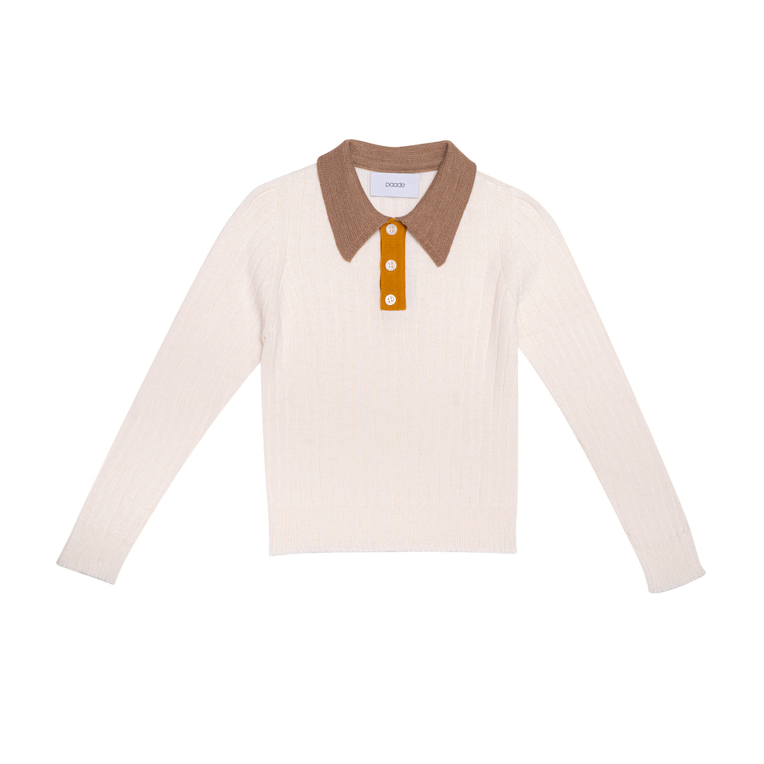 Paade Mode White Seamless Knit Polo