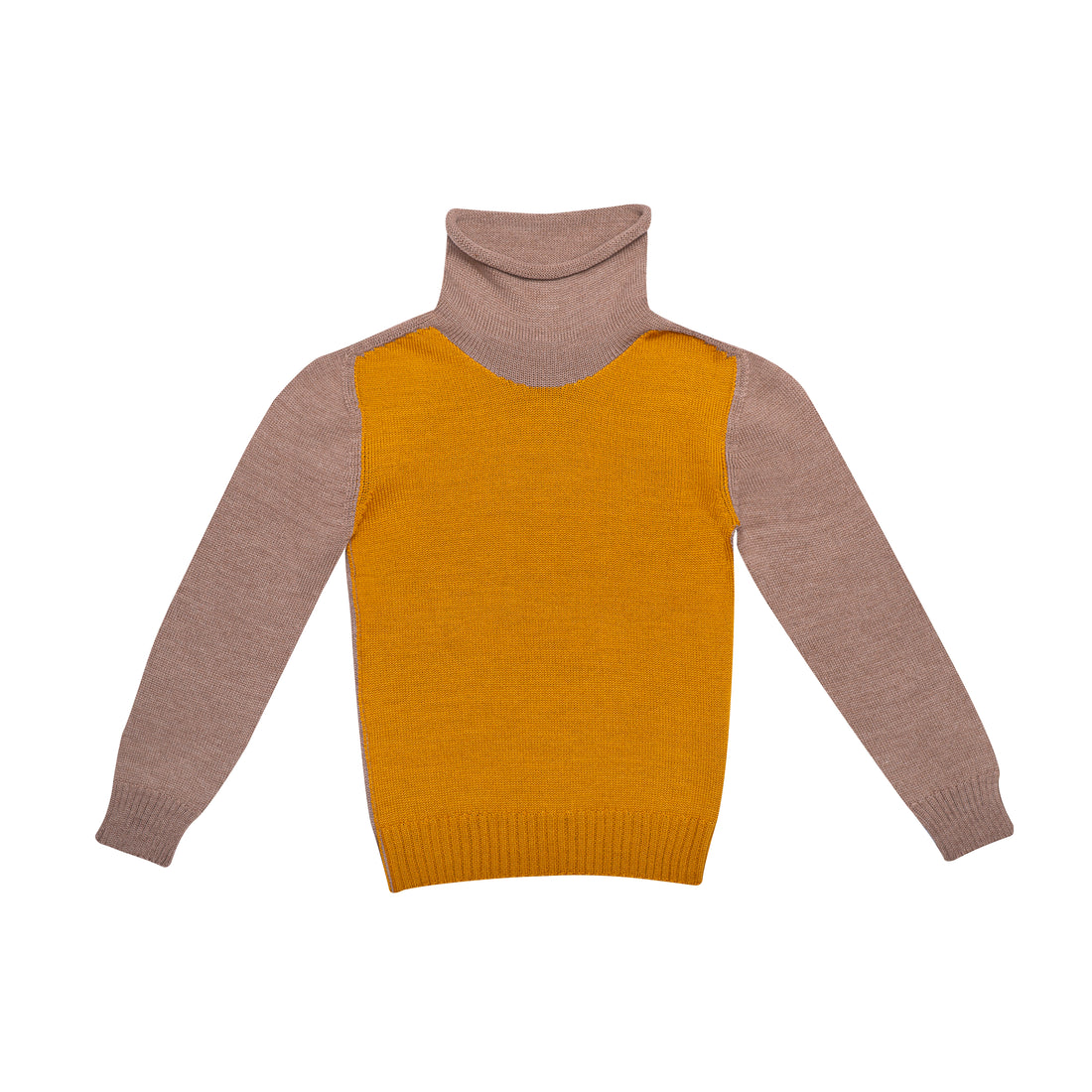 Paade Mode Brown Seamless Knit Turtleneck