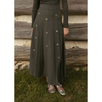 A4 Grey Embellished Pleated Skirt
