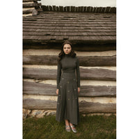 A4 Grey Embellished Pleated Skirt