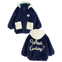 Mini Rodini Navy What'S Cooking Faux Fur Jacket