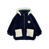 Mini Rodini Navy What'S Cooking Faux Fur Jacket