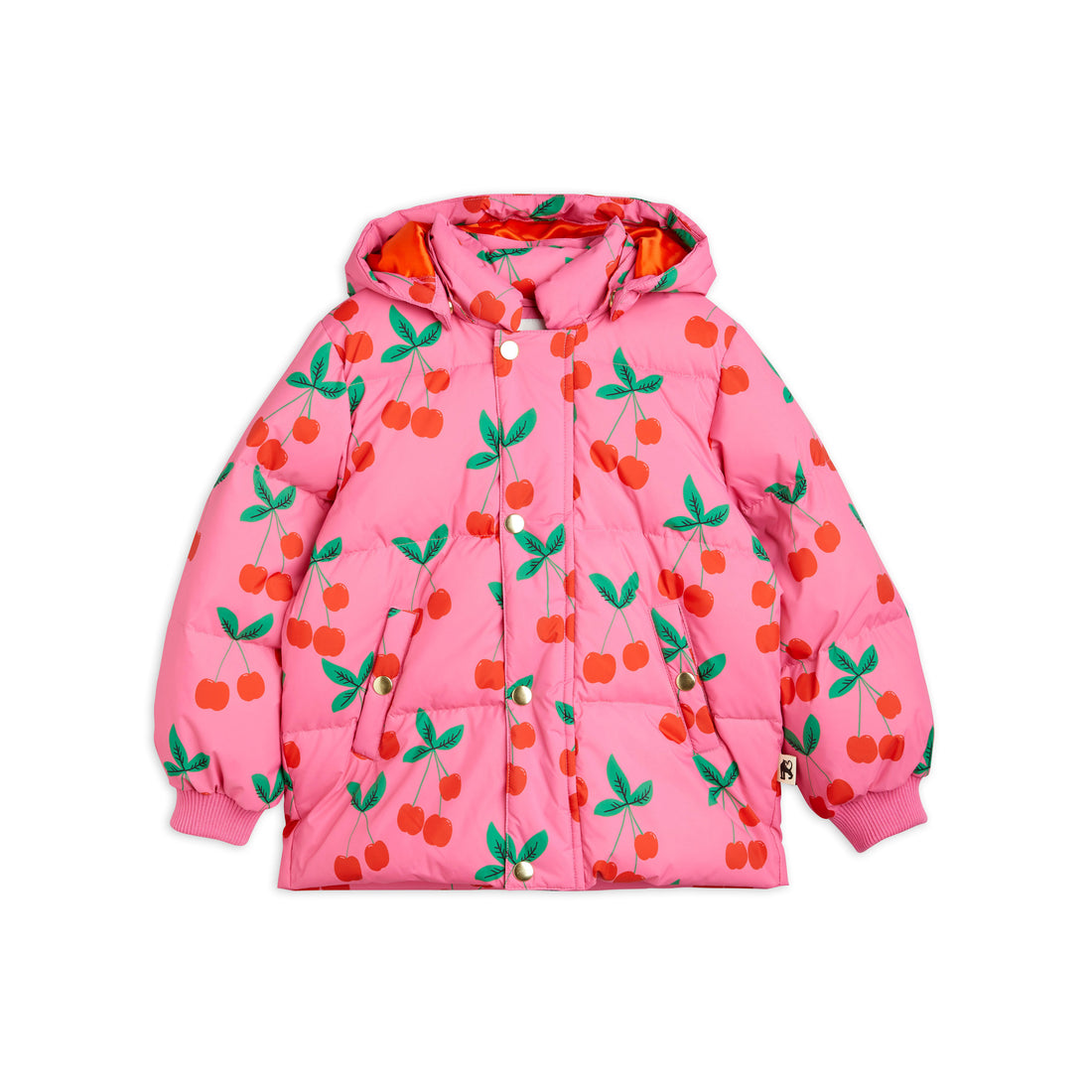 Mini Rodini Pink Cherries Aop Puffer Jacket