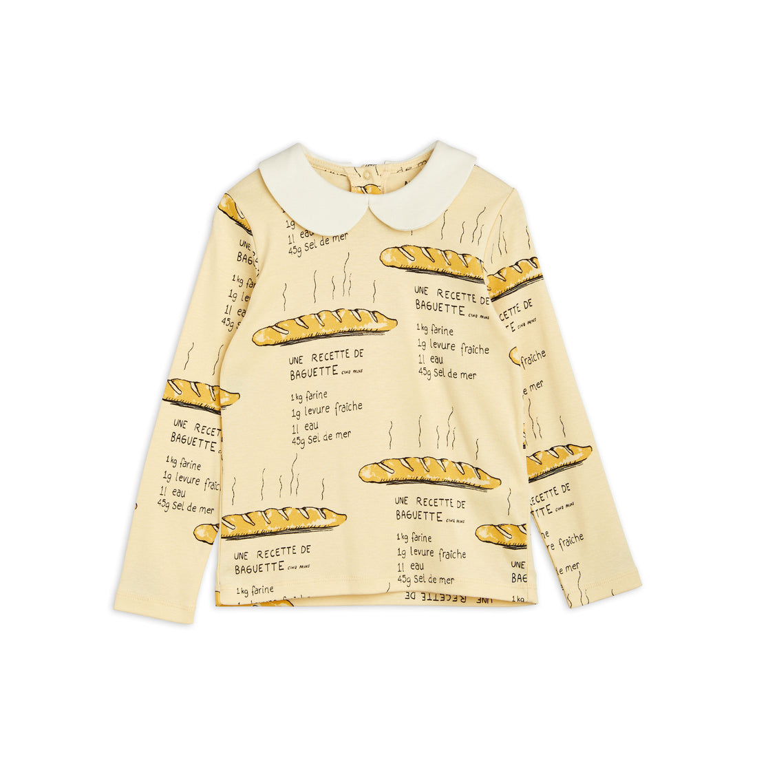 Mini Rodini Yellow Baguette Aop Collar Tee