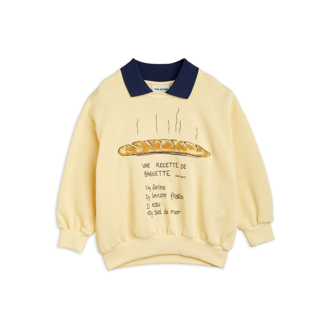 Mini Rodini Yellow Baguette Collar Sweatshirt