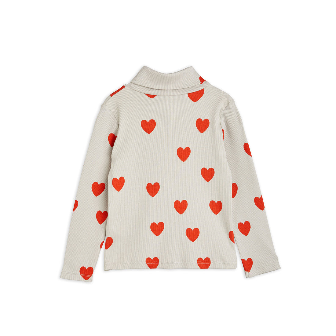 Mini Rodini Grey Hearts Aop Turtleneck Tee