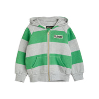 Mini Rodini Green Stripe Zip Hoodie