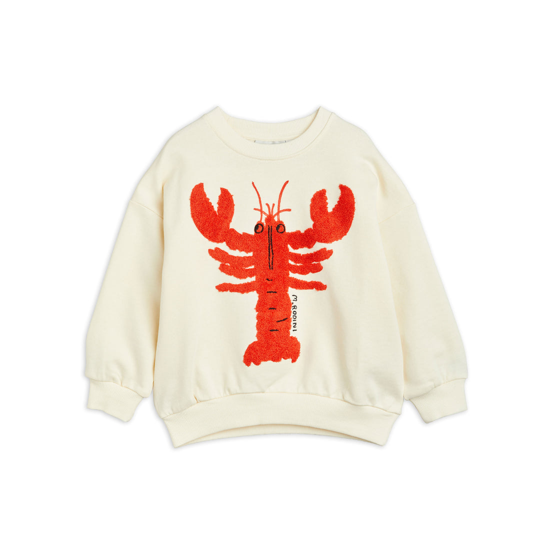 Mini Rodini White Lobster Chenille Emb Sweatshirt