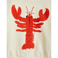 Mini Rodini White Lobster Chenille Emb Sweatshirt