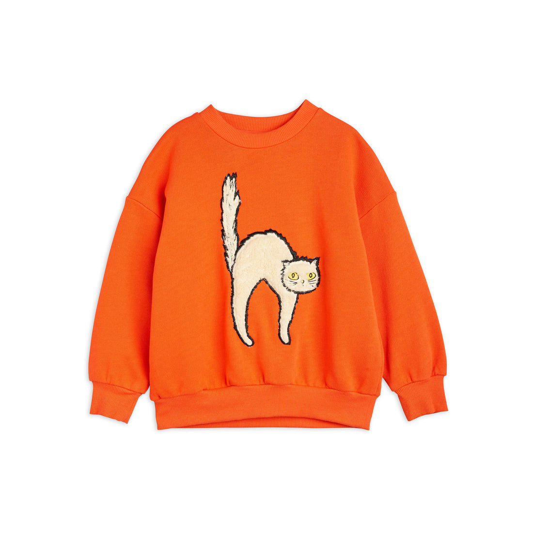 Mini Rodini Red Angry Cat Application Sweatshirt