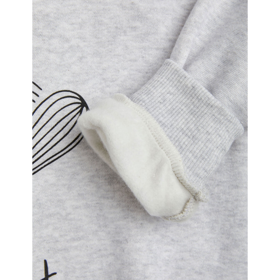 Mini Rodini Grey Melange Chef Cat Sweatshirt