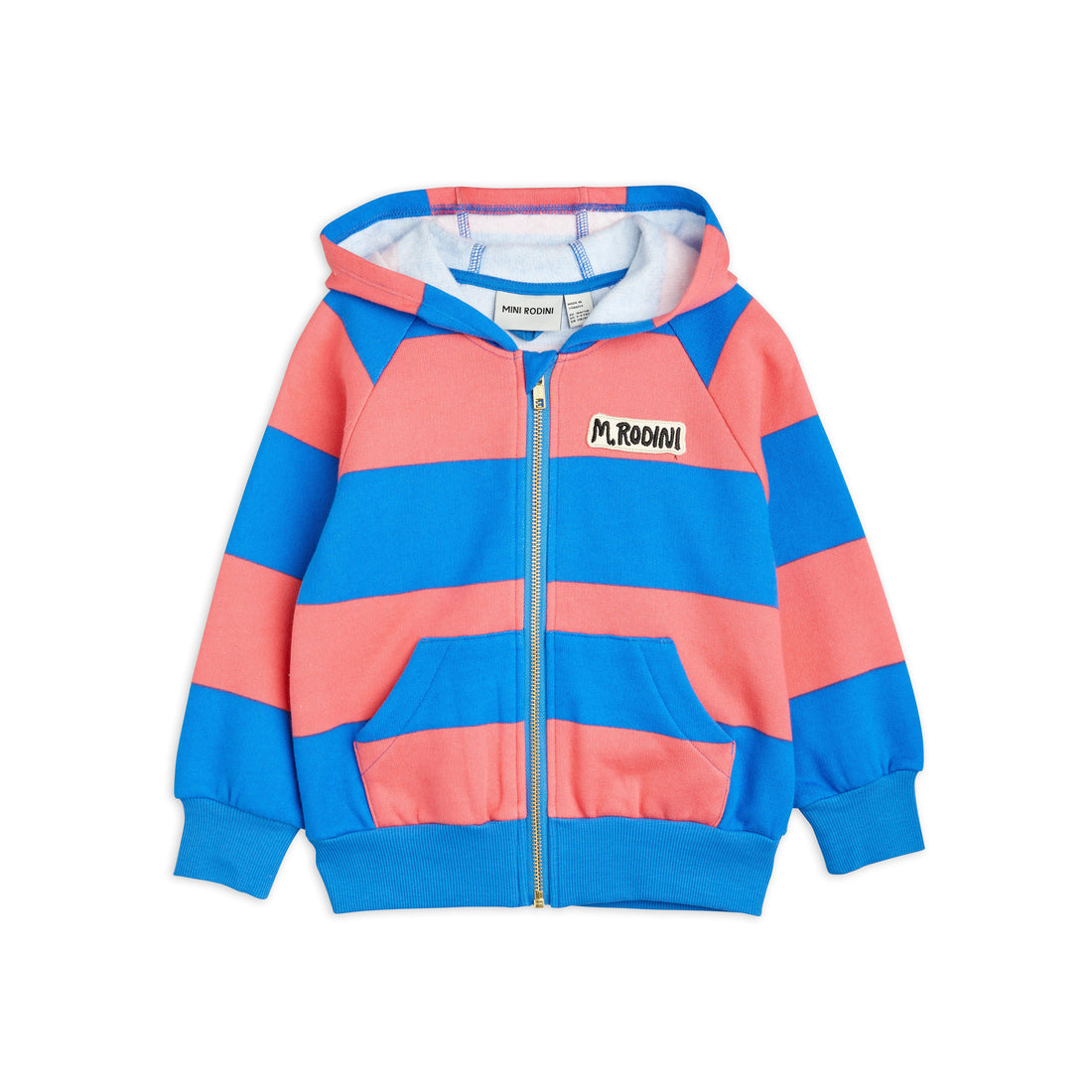 Mini Rodini Pink Stripe Zip Hoodie