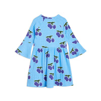 Mini Rodini Blue Plum Aop Trumpet Sleeve Dress