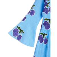 Mini Rodini Blue Plum Aop Trumpet Sleeve Dress