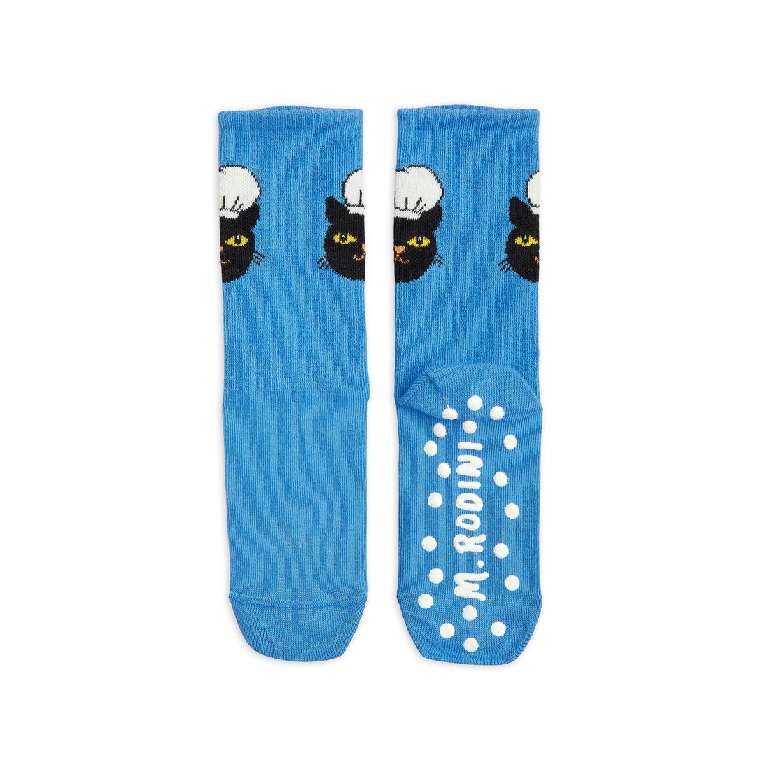 Mini Rodini Blue Chef Cat Anti Slip Socks