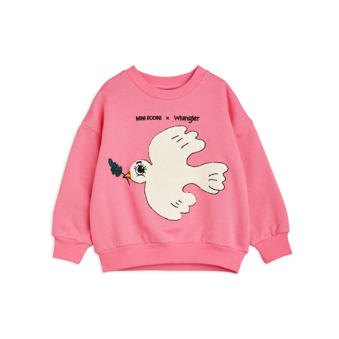 Mini Rodini Pink Peace Dove Chenille Sweatshirt