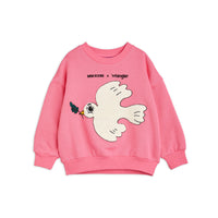 Mini Rodini Pink Peace Dove Chenille Sweatshirt