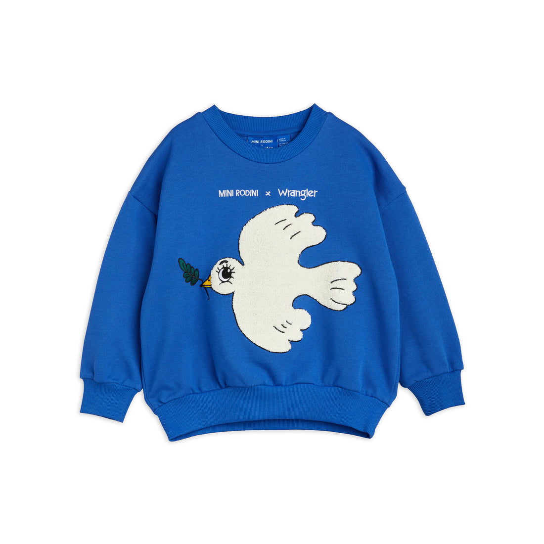 Mini Rodini Blue Peace Dove Chenille Sweatshirt