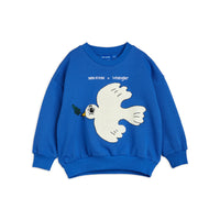Mini Rodini Blue Peace Dove Chenille Sweatshirt