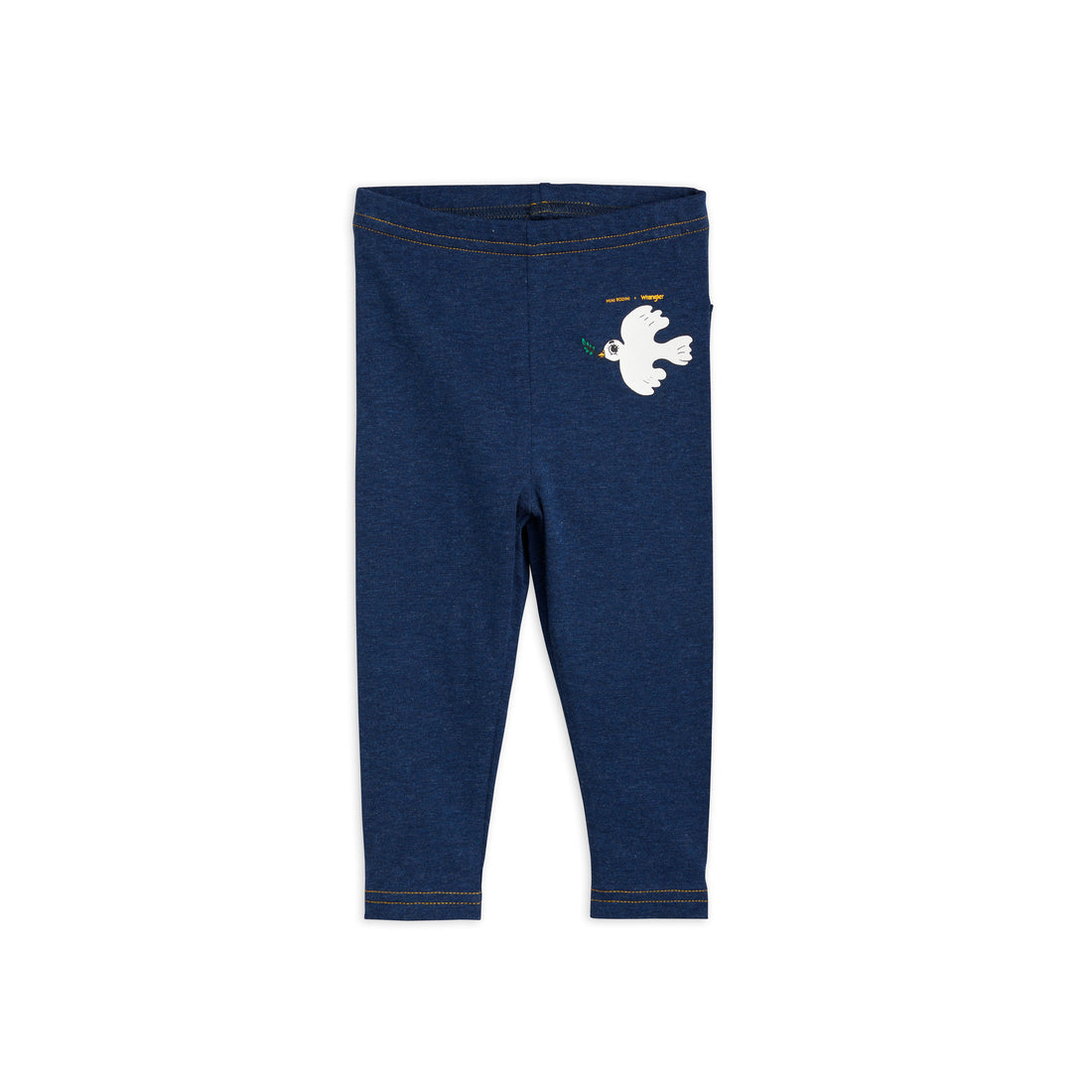 Mini Rodini Blue Peace Dove Baby Leggings With Back Pockets