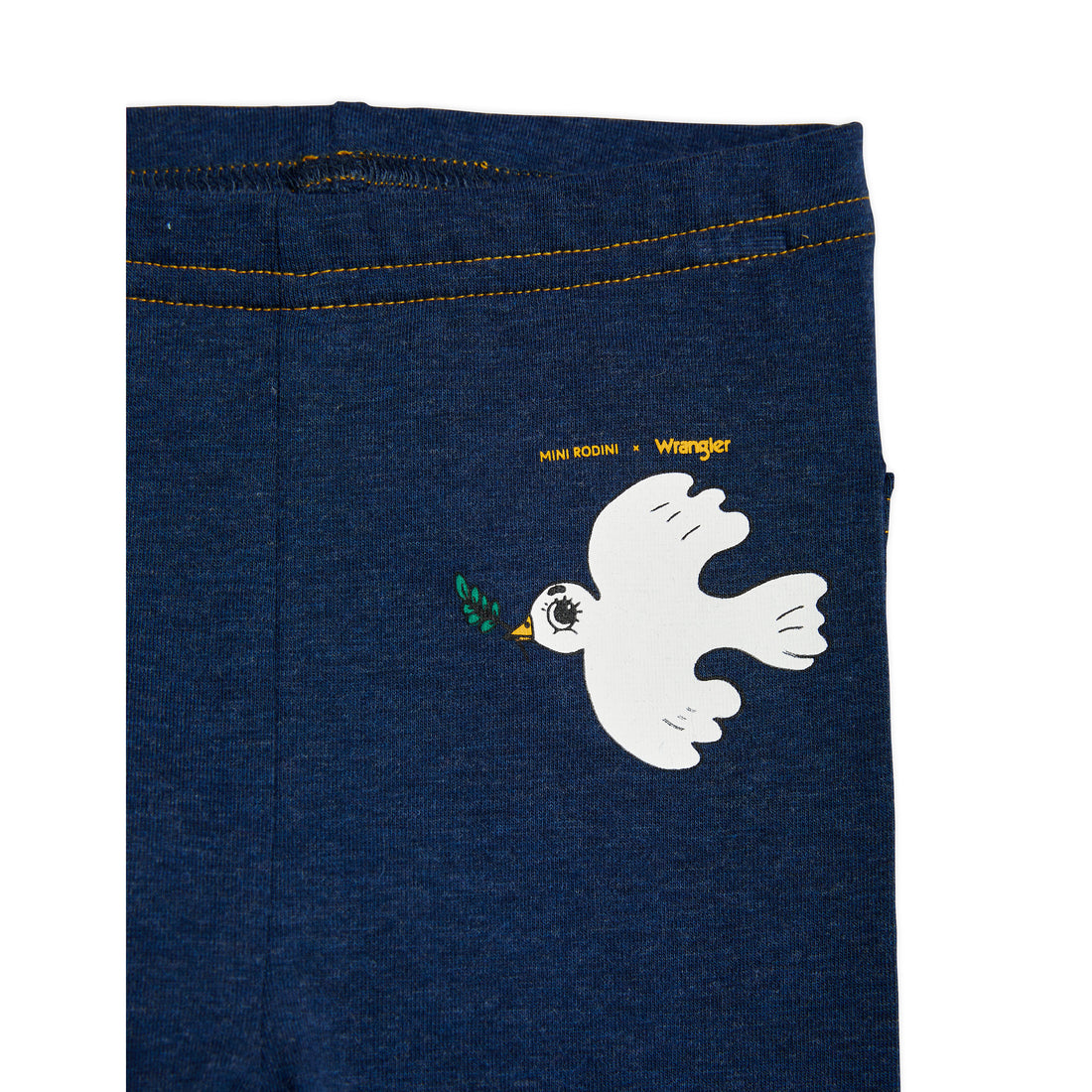 Mini Rodini Blue Peace Dove Baby Leggings With Back Pockets