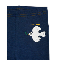Mini Rodini Blue Peace Dove Baby Leggings With Back Pockets