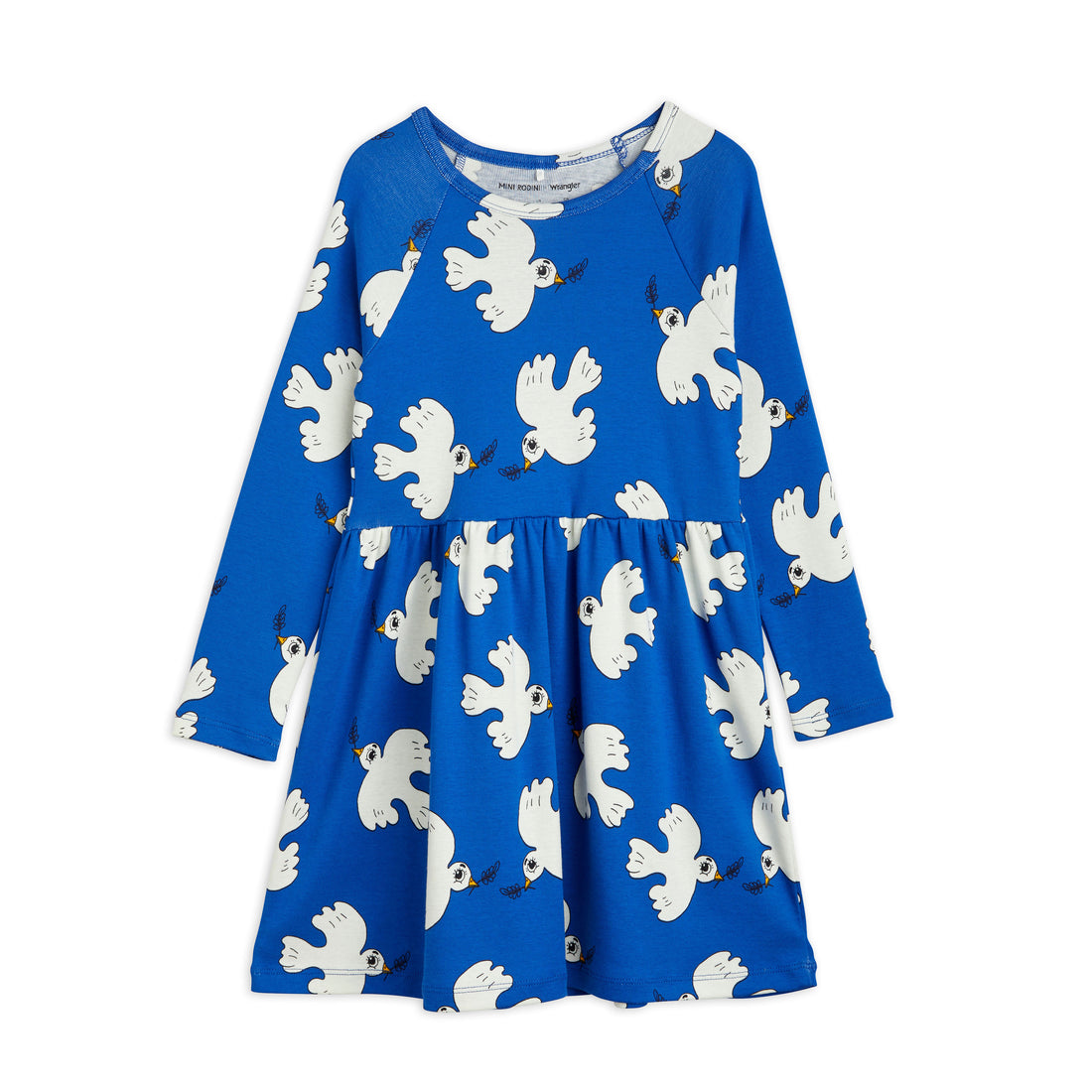 Mini Rodini Blue Peace Dove Aop Dress