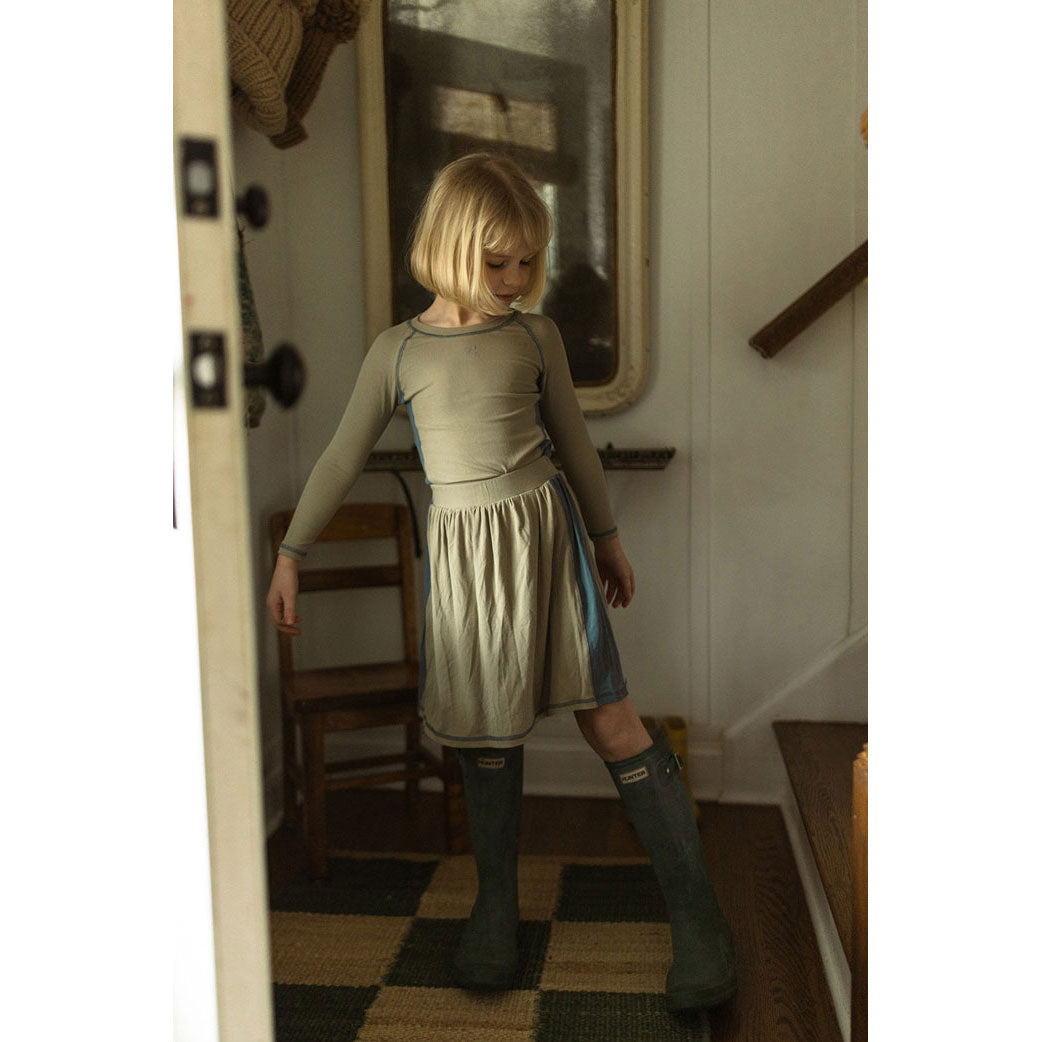L by Ladida Olive + Slate Girl Contrast Tee