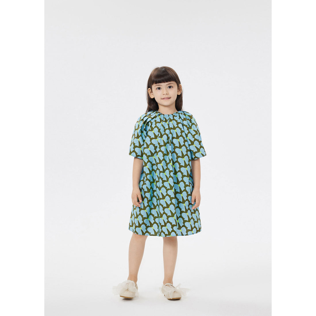 JNBY Blue Printed Short Sleeve Dress