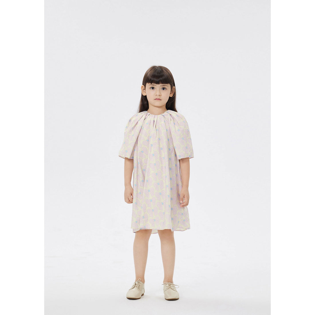 JNBY Off White Printed Short Sleeve Dress