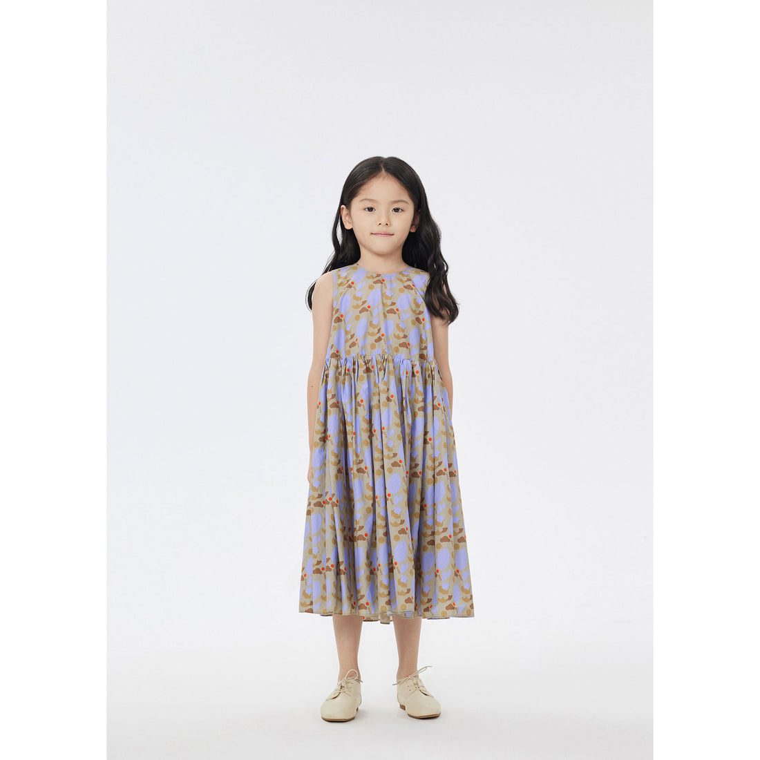 JNBY Brown Floral Sleeveless Dress