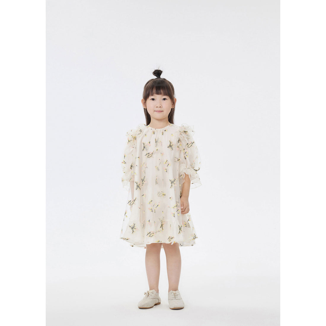 JNBY Off White Tulle Embroidered Dress