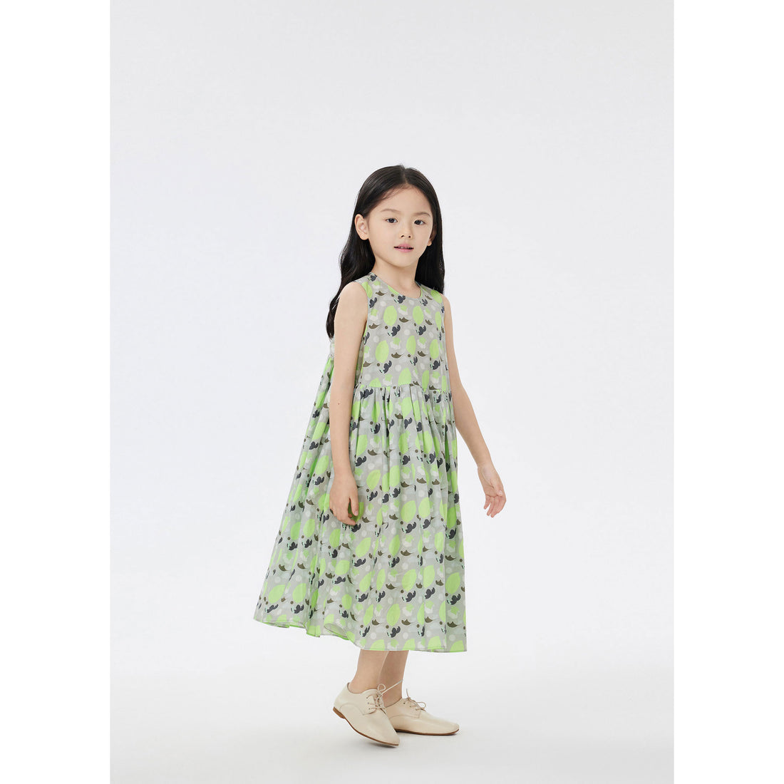 JNBY Grey Floral Sleeveless Dress