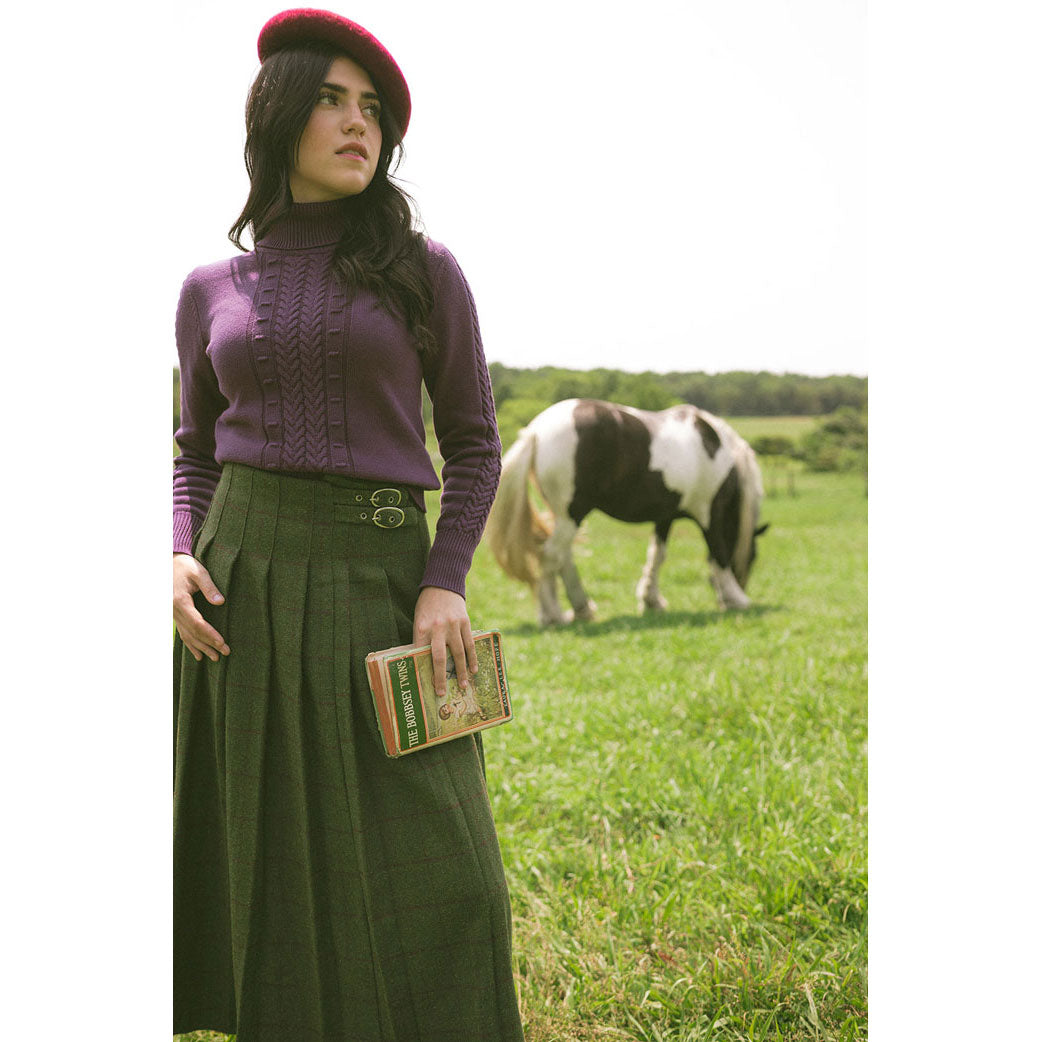 Ava and Lu Purple Turtleneck Sweater