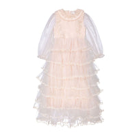 Petite Amalie  Petal Crochet Collar Tulle Gown
