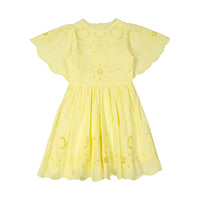 Petite Amalie  Lemon Embroidered Lemon Linen Dress