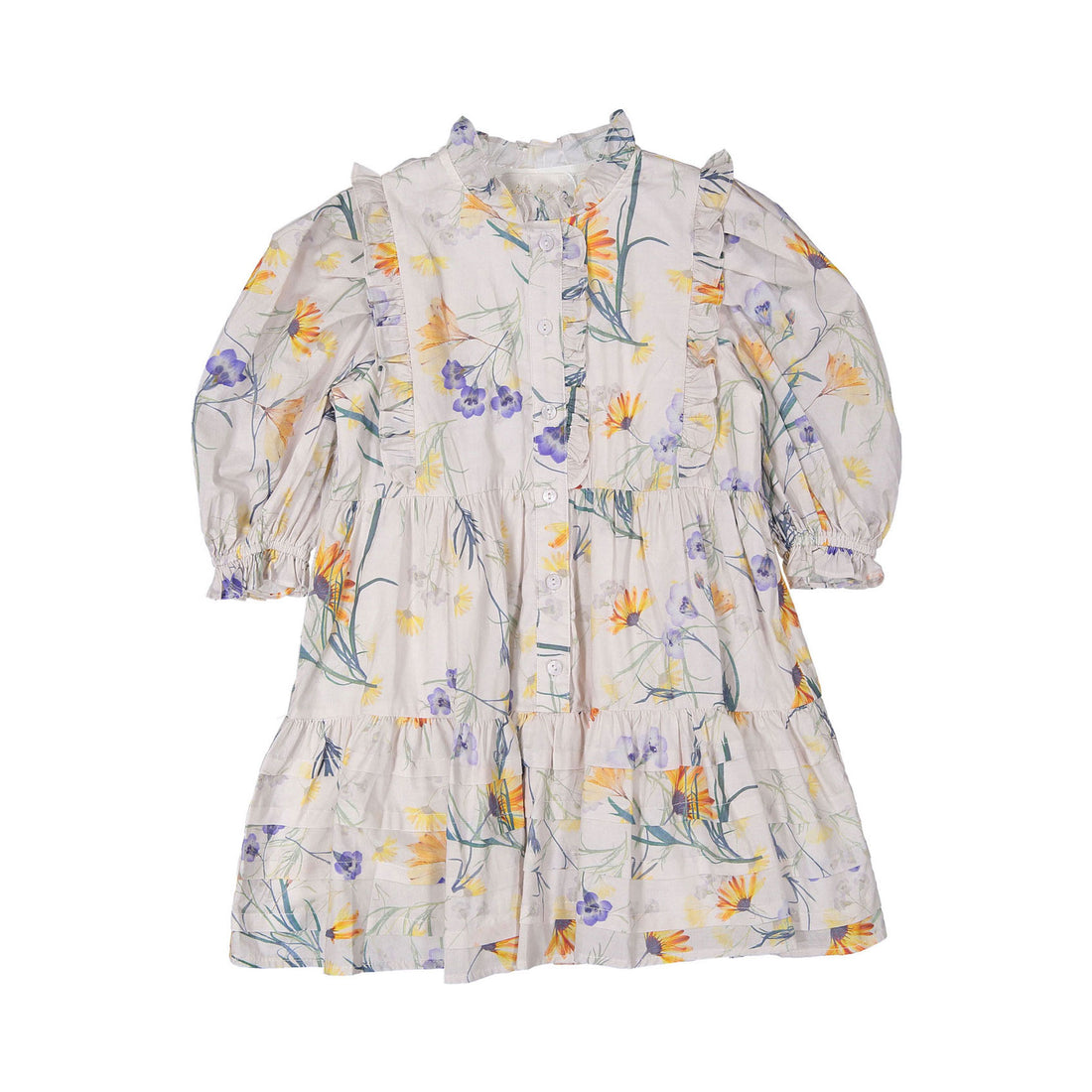 Petite Amalie  Spring Print Scallop Spring Print Voile Dress