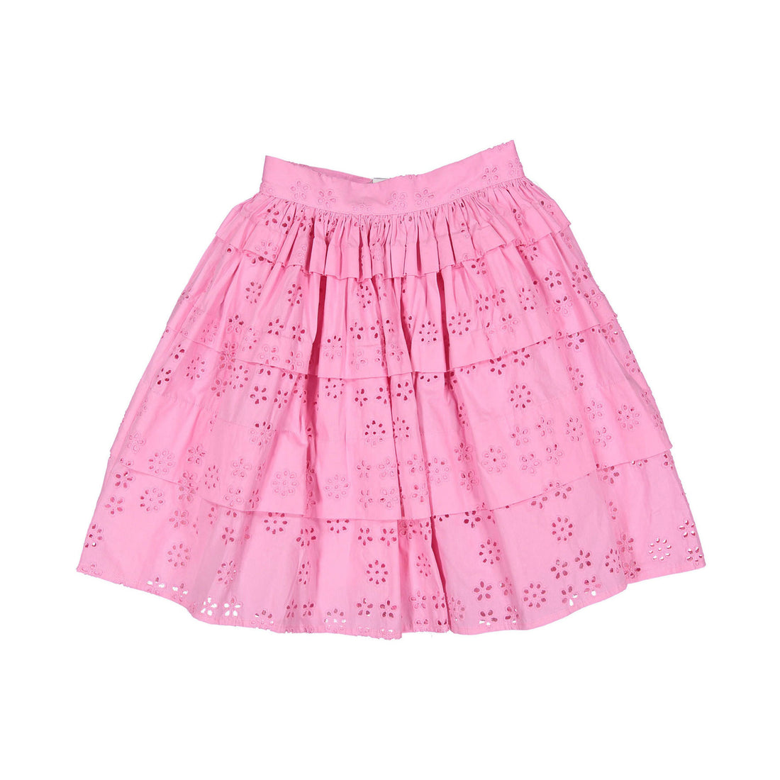 Petite Amalie  Fuchsia Pleated Eyelet Skirt